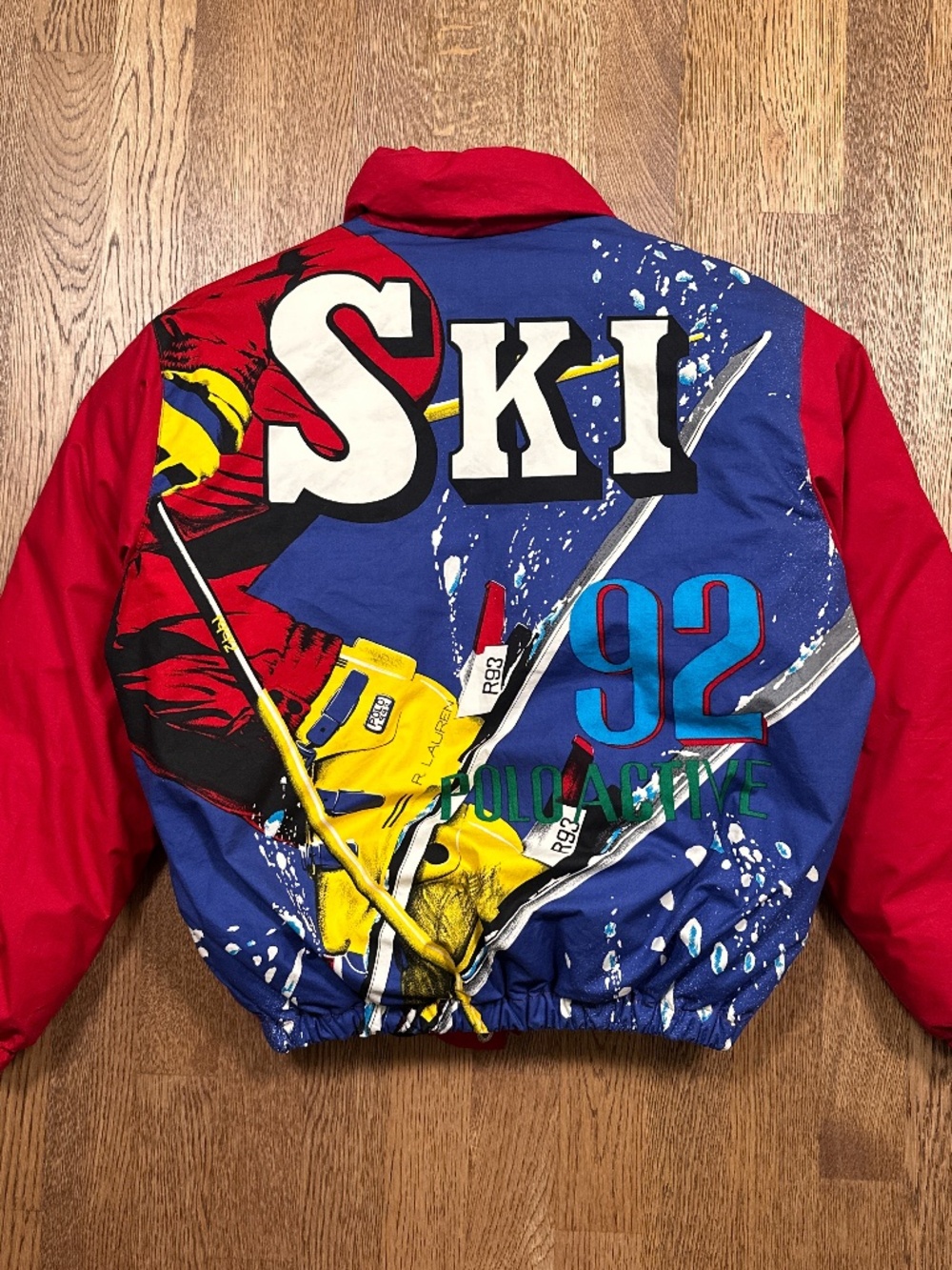 Vintage 90s Polo Ralph Lauren Active Ski 92 Big Graphic Down Jacket Youth Medium